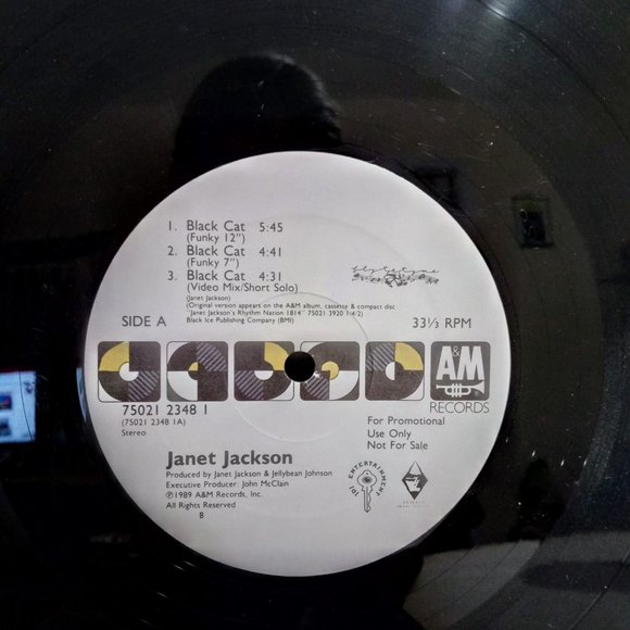 Janet Jackson Black Cat Promotional Single Vinyl Record - Picture 2 of 3